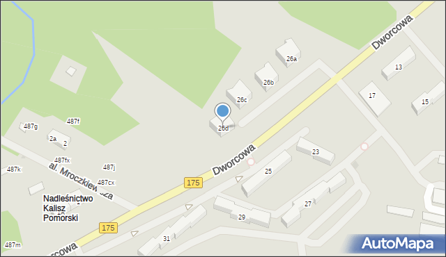 Kalisz Pomorski, Dworcowa, 26d, mapa Kalisz Pomorski