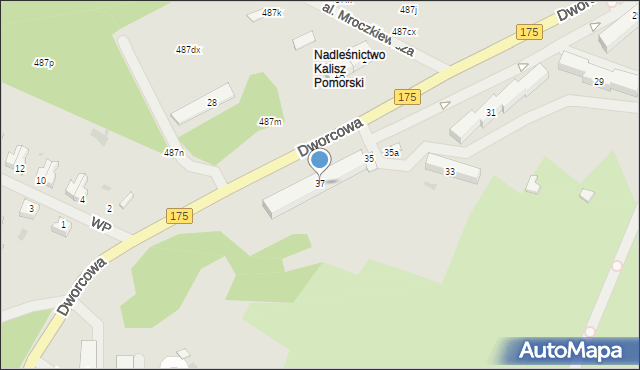 Kalisz Pomorski, Dworcowa, 37, mapa Kalisz Pomorski