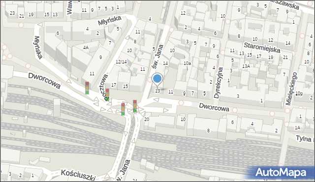 Katowice, Dworcowa, 13, mapa Katowic