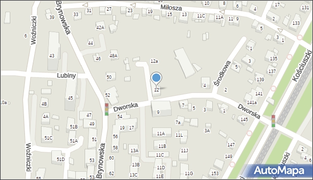 Katowice, Dworska, 12, mapa Katowic