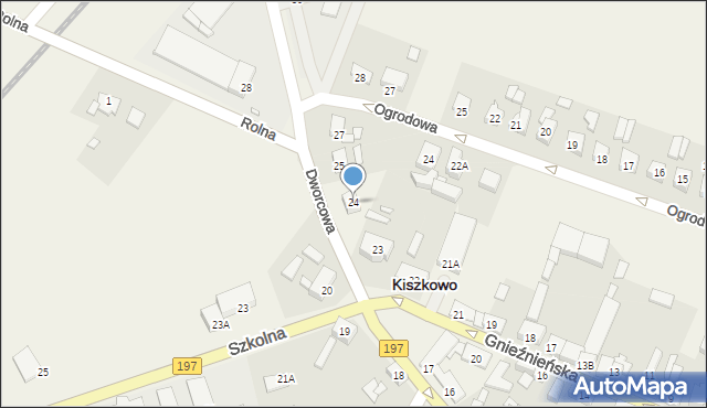 Kiszkowo, Dworcowa, 24, mapa Kiszkowo