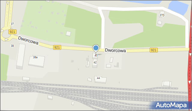 Knurów, Dworcowa, 40, mapa Knurów
