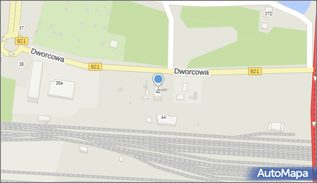Knurów, Dworcowa, 42, mapa Knurów