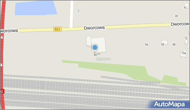 Knurów, Dworcowa, 62, mapa Knurów