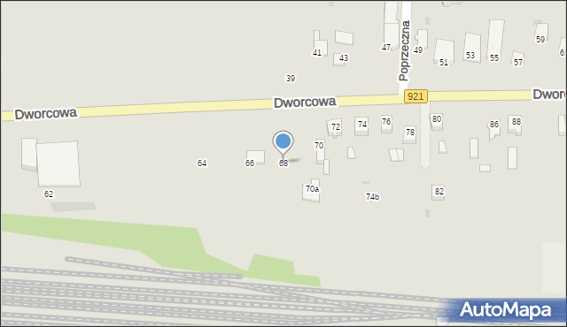 Knurów, Dworcowa, 68, mapa Knurów