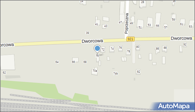 Knurów, Dworcowa, 70, mapa Knurów