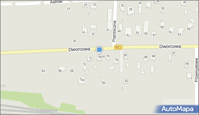 Knurów, Dworcowa, 74, mapa Knurów