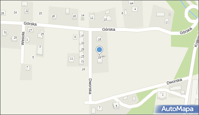 Konary, Dworska, 14, mapa Konary