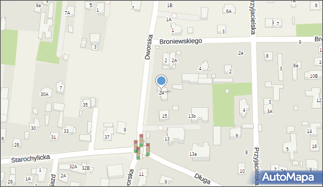 Konstancin-Jeziorna, Dworska, 24, mapa Konstancin-Jeziorna