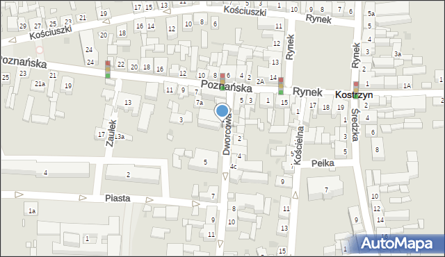 Kostrzyn, Dworcowa, 1A, mapa Kostrzyn