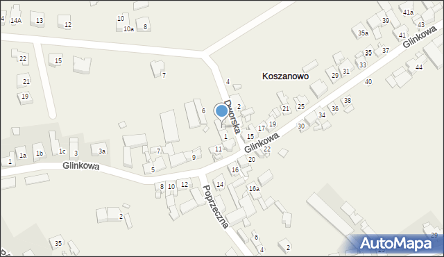 Koszanowo, Dworska, 3, mapa Koszanowo