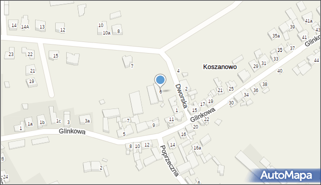 Koszanowo, Dworska, 6, mapa Koszanowo