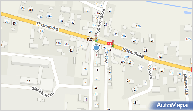 Kotlin, Dworcowa, 1, mapa Kotlin