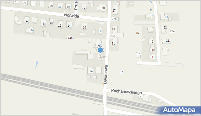 Kotlin, Dworcowa, 12, mapa Kotlin