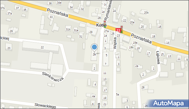 Kotlin, Dworcowa, 2a, mapa Kotlin