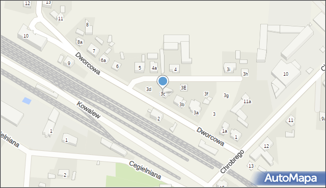 Kowalew, Dworcowa, 3c, mapa Kowalew