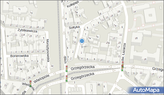 Kraków, Dwernickiego Józefa, gen., 3, mapa Krakowa