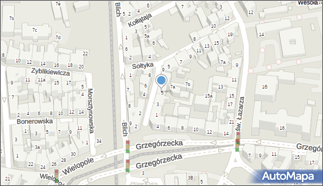 Kraków, Dwernickiego Józefa, gen., 5, mapa Krakowa