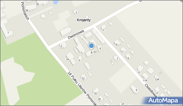 Krojanty, Dworcowa, 6, mapa Krojanty