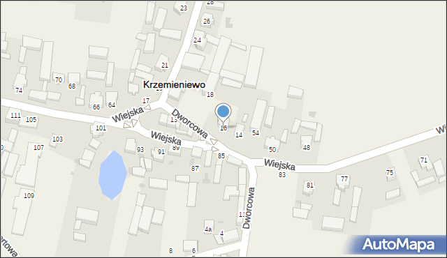 Krzemieniewo, Dworcowa, 16, mapa Krzemieniewo