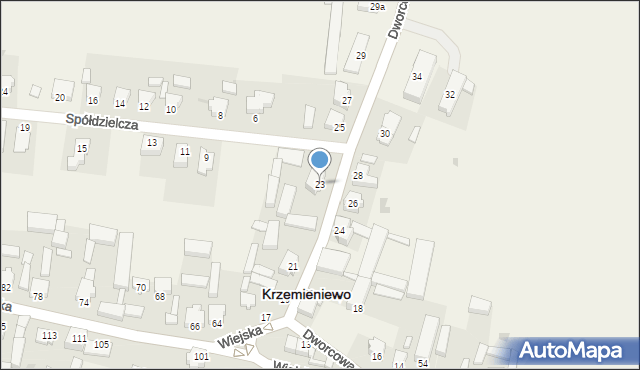 Krzemieniewo, Dworcowa, 23, mapa Krzemieniewo