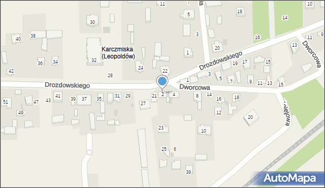 Leopoldów, Dworcowa, 2, mapa Leopoldów