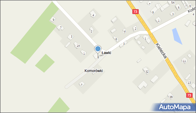 Lisów, Dworska, 8, mapa Lisów