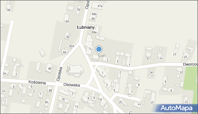 Łubniany, Dworcowa, 1, mapa Łubniany