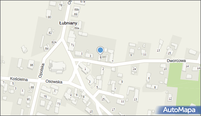 Łubniany, Dworcowa, 5, mapa Łubniany