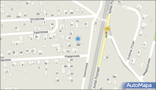 Luboń, Dworcowa, 26A, mapa Luboń