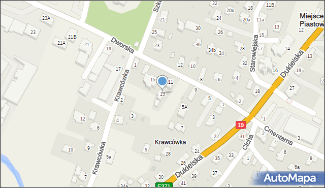 Miejsce Piastowe, Dworska, 13, mapa Miejsce Piastowe