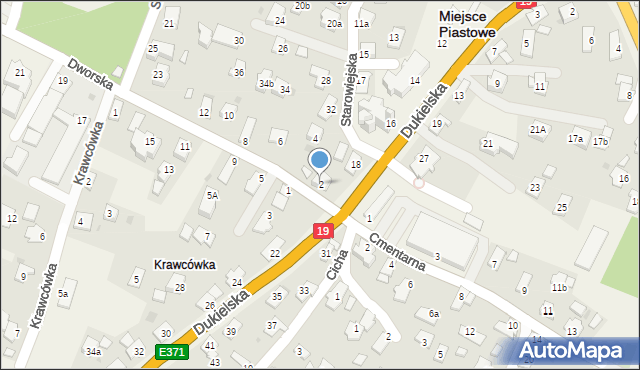Miejsce Piastowe, Dworska, 2, mapa Miejsce Piastowe