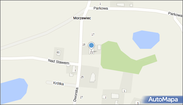 Morzewiec, Dworska, 23, mapa Morzewiec