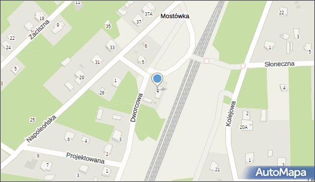 Mostówka, Dworcowa, 4, mapa Mostówka