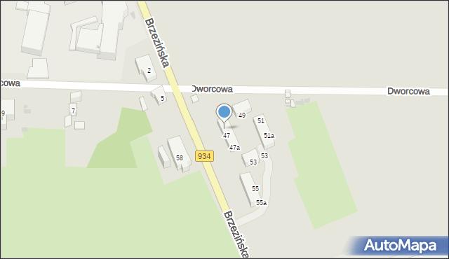 Mysłowice, Dworcowa, 47, mapa Mysłowice