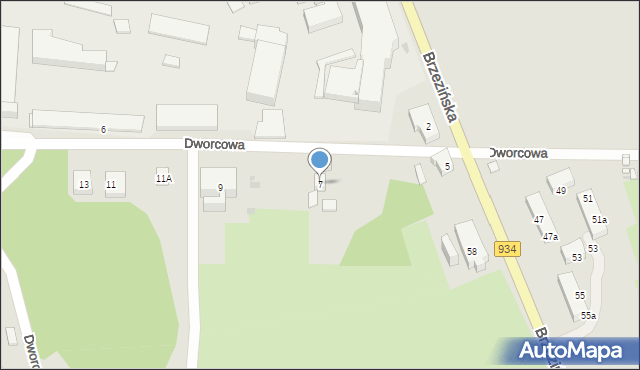 Mysłowice, Dworcowa, 7, mapa Mysłowice