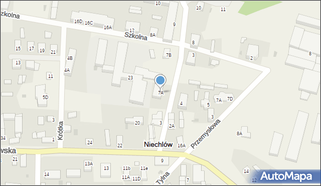 Niechlów, Dworcowa, 7A, mapa Niechlów