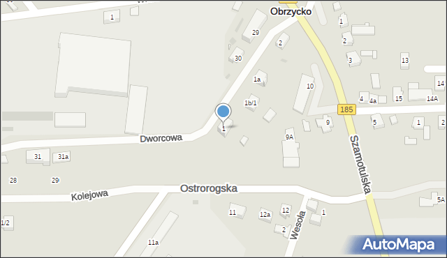 Obrzycko, Dworcowa, 1, mapa Obrzycko