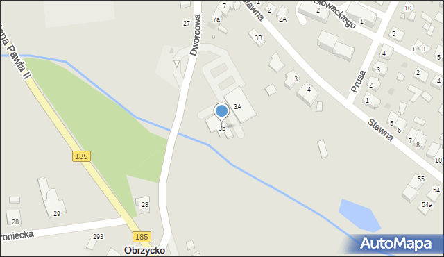 Obrzycko, Dworcowa, 3b, mapa Obrzycko