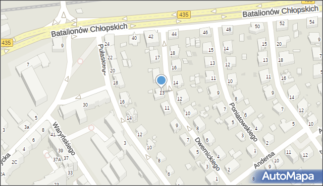 Opole, Dwernickiego Józefa, gen., 13, mapa Opola