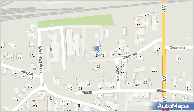 Opole, Dworska, 20, mapa Opola