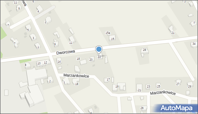 Ornontowice, Dworcowa, 22, mapa Ornontowice