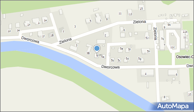 Osowiec, Dworcowa, 5, mapa Osowiec