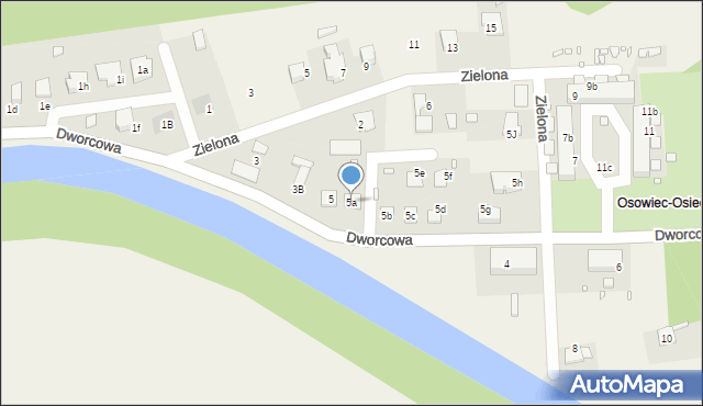 Osowiec, Dworcowa, 5a, mapa Osowiec