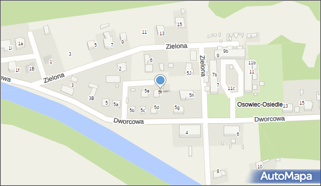 Osowiec, Dworcowa, 5f, mapa Osowiec