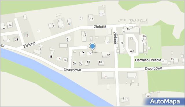 Osowiec, Dworcowa, 5k, mapa Osowiec