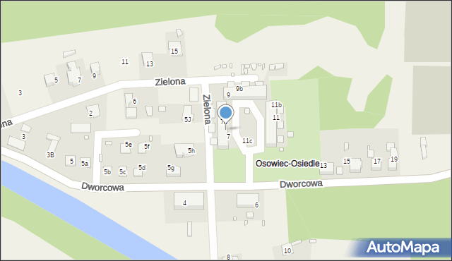 Osowiec, Dworcowa, 7a, mapa Osowiec