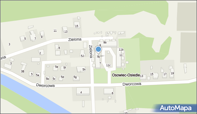 Osowiec, Dworcowa, 7b, mapa Osowiec