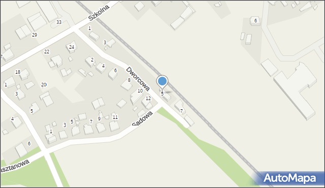 Pamiątkowo, Dworcowa, 5, mapa Pamiątkowo