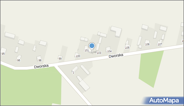 Parcice, Dworska, 102, mapa Parcice